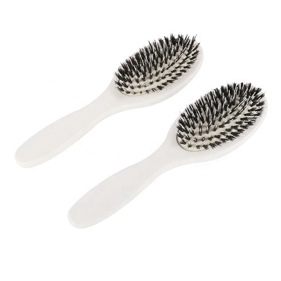 Custom logo paddle boar and nylon white hair brush salon plastic massage detangling hair brush for Christmas gift