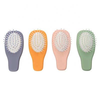 Wholesale mini  hair massage brush small nylon air cushion plastic detangling hair brush with rubber handle