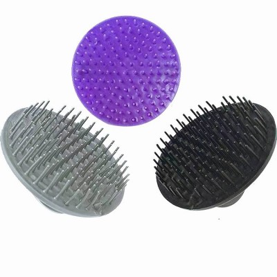 Wholesale custom logo soft plastic black hair shampoo brush head meridian health massage brush