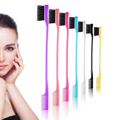 Factory wholesale plastic handle double side edge control brush for edge hair