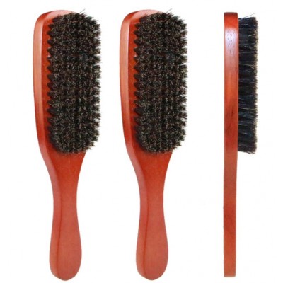 Private Label Shaving boar bristle hair Beard Comb beech wood Brush for Men