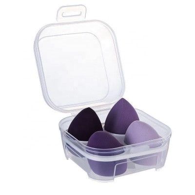 Factory Hot Selling Latex Free 4pcs Make Up Sponge Set Carry Case Make Up Sponges